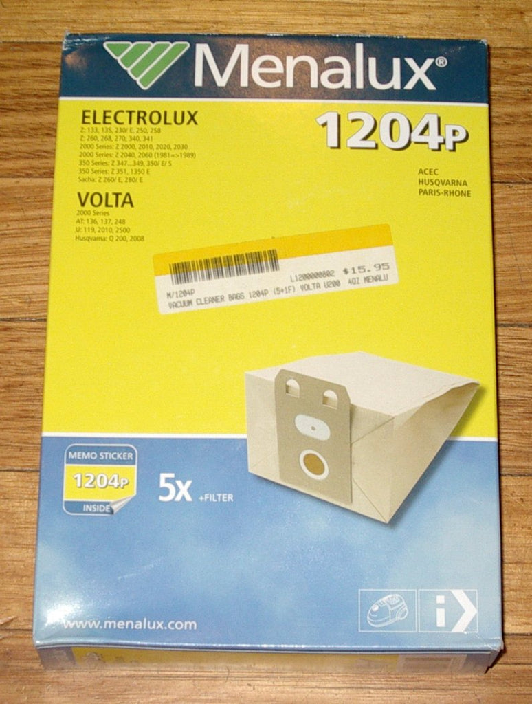 Menalux 1204 P - 5 Sacchetti Per Aspirapolvere In Carta, Compatibili Con Electrolux, Volta, Acec, Husqvarna, Paris Rhone