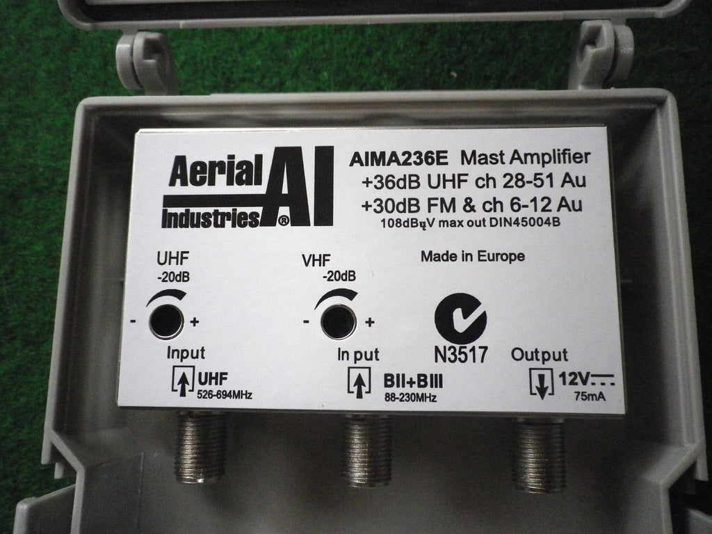 AI UHF/VHF 36dB TV Masthead Amplifier Power Supply AIMA236E