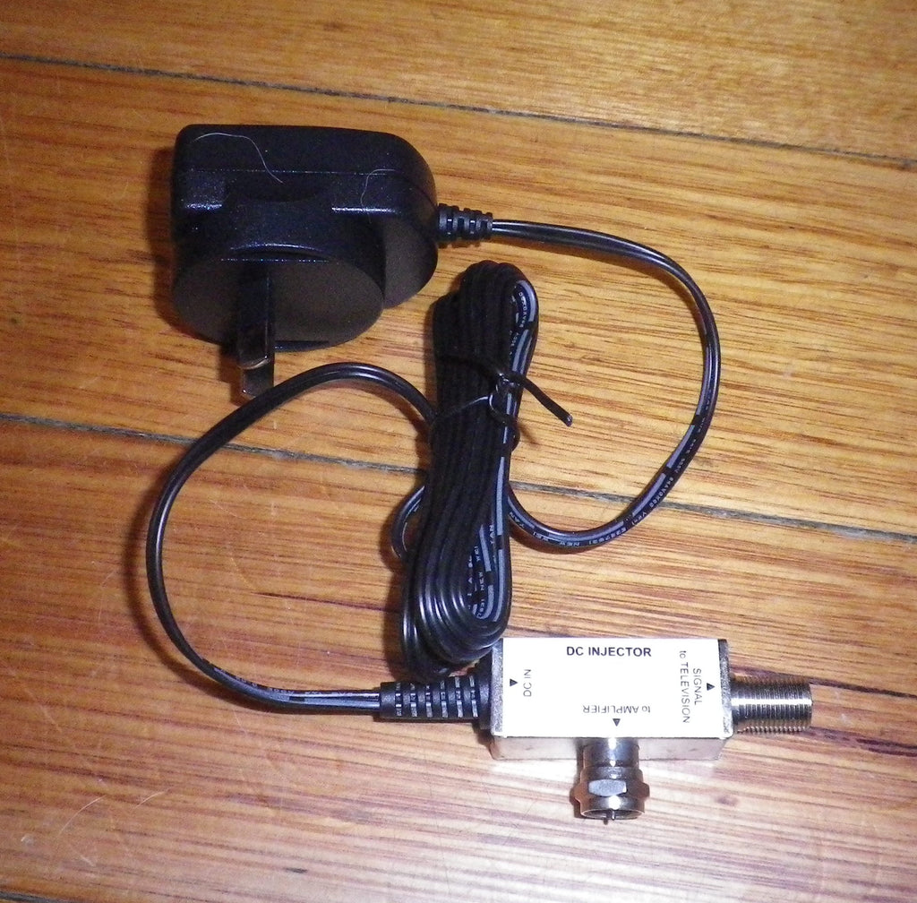 12Volt DC TV Masthead Amplifier Power Supply with F-Connectors