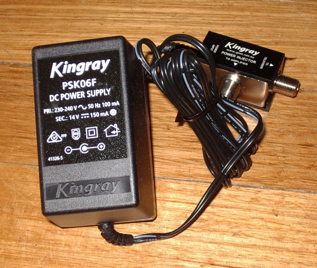 Kingray 14Volt DC TV Masthead Amplifier Power Supply with F
