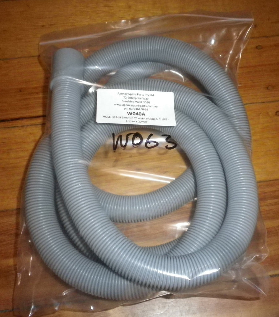 Universal 2.0mtr x 19mm Dishwasher Outlet Hose with 21mm Ends. Part