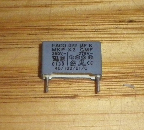 0.022uF 275VAC X2 Mains Suppression Capacitor - Part # .022MKPX2-275
