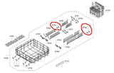 Bosch SMS, SMU, SMV Series Dishwasher Lower Basket Tyne Clips - Part # 10014092