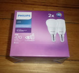 Philips LED Cool Daylight Globe 5Watt SES Fancy Round (Pkt 2) - Part # 322578