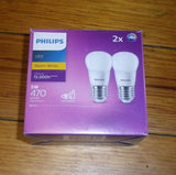 Philips LED Warm White Globe 5Watt ES Fancy Round (Pkt 2) - Part # 374355
