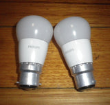 Philips LED Soft White Globe 5Watt BC Fancy Round (Pkt 2) - Part # 671709