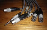 Used 3mtr Snake Cable 4x 1/4" TRS Plugs to 4x XLR Male & 4x XLR Male to 4x XLR Female - # 8WAY3MLOOM