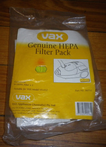 Vax Genuine Maxim VS032 Hepa Filter - Part No. 90792