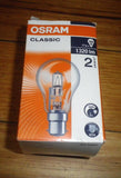 Osram 77Watt 240Volt BC Fancy Round Halogen Globe - Part # 936073