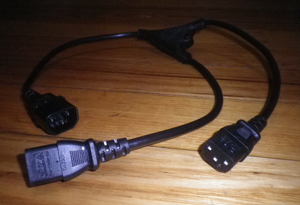 Computer Power Lead - 2 X IEC Female to 1 x IEC Male Plug - Part # ACL ...