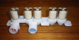 Used Samsung WA455DTHDWR 240VAC 5way Inlet Valve - Part # DC97-15459KSH1