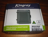 Kingray UHF 35dB TV Masthead Amplifier MHU35F & 17.5VAC F-Connector Power Supply