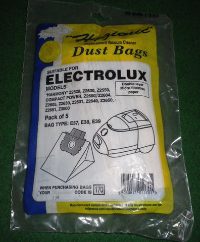 Electrolux Ingenio Z2500 Series Vacuum Cleaner Bags (Pkt5) - Part # SDB170