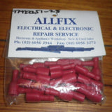 Red Insulated Female 6.4mm Spade Terminals (Pkt 25) - Part # TM22251-25