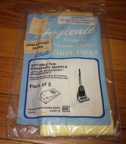 Panasonic Upright MCE661, MCE663 Series Vacuum Bags - Part # V5366, UNI86