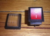 Cleanstar VC80LX DPST Red Illuminated Mains Rocker Switch with Rubber Boot - Part # VC80LX-12