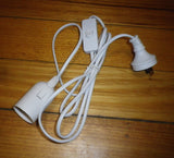 White 1.8mtr Lamp Mains Cord & Plug with Inline Switch & ES Socket - Part # X0010IDLNJ