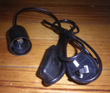 Black 1.8mtr Lamp Mains Cord & Plug with Inline Switch & ES Socket - Part # X0012XPI3N