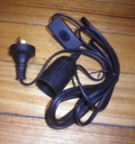 Black 3mtr Lamp Mains Cord & Plug with Inline Switch & ES Socket - Part # X0018QRT6D