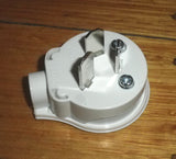 HPM White 3pin 20Amp 240V Side Entry Mains Plug Top - Part # 106-4WE, 106/4WE