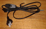 Black 2mtr Lamp Mains Cord with Inline Switch - Part # 18BS