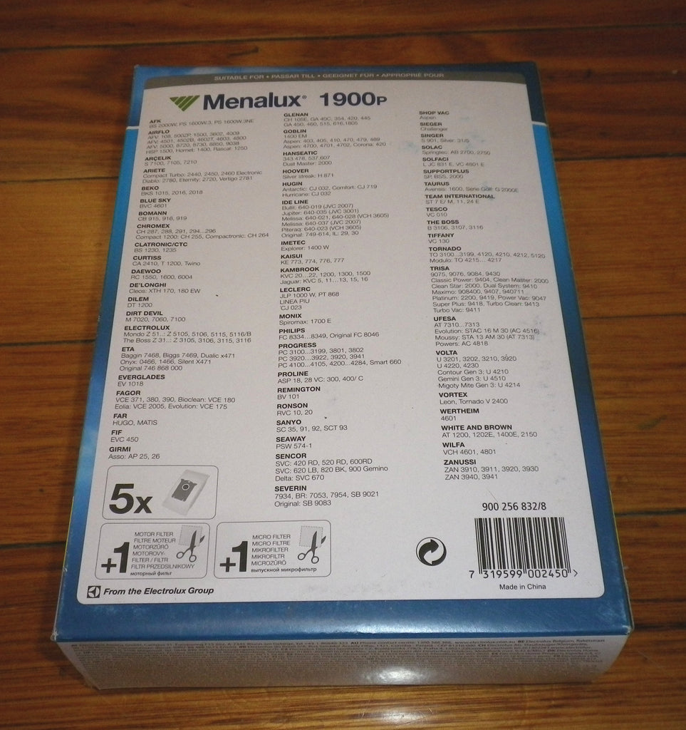 Kambrook, Goblin, Goldstar, Volta Vacuum Cleaner Bags Part 1900P