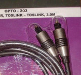 3.0 metre Optical Fibre Toslink Lead - Part # OPTO203