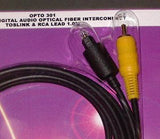 1.0 metre Optical Fibre Toslink & RCA Interconnect Lead - Part # OPTO301