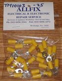 Yellow Insulated 5.3mm Ring Crimp Terminals (Pkt 25) - Part # TM10103-25