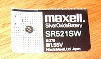 Silver Oxide 1.55Volt Watch Battery - Part # SR521SW