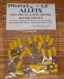 Yellow Insulated 6.4mm Ring Crimp Terminals (Pkt 25) - Part # TM10123-25