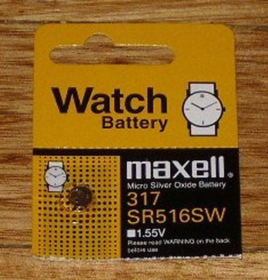 SR516SW Silver Oxide 1.55Volt Watch Battery