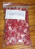 Red Insulated 600V Flag Female 6.3mm Spade Terminals (Pkt 100) # 2-520129-2-100