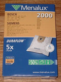 Bosch Early Model Compatible Duraflow Vacuum Cleaner Bags - Menalux Part # 2000