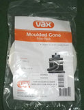 Vax V10 - V12, 2000, 4000 Cone Filter Pack (Pkt 2) - Part # 20310, VX20310