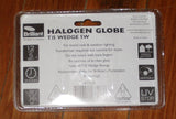 5Watt 12Volt Halogen Wedge Globe with T15 Base (Pkt 2) - Part # 475088