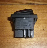 Universal DPST Red Illuminated Mains Rocker Switch with Rubber Boot - Part # A310C