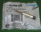 Amphenol 6.3mm Mono Metal Phone Plug - Part # ACPM-GN