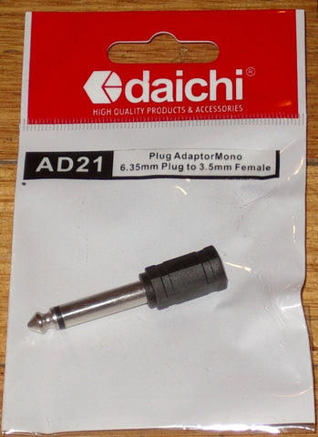 Audio Adaptor - Mono 6.5mm Plug to Mono 3.5mm Socket - Part # AD21