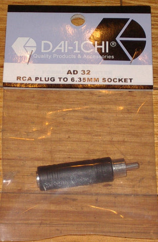 Audio Adaptor -  RCA Plug to Mono 6.5mm Socket - Part # AD32