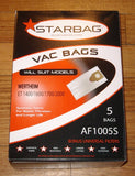 Wertheim ET1400 - ET2000 Compatible Vacuum Bags (Pkt 5) - Part # AF1005S
