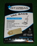 Panasonic Upright MC-E40, MC-E450, MC-E550, MC-E3000 Series Vacuum Bags # AF1028