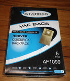 Hoover QuickPick Backpack Vacuum Bags (Pkt 5) - Part # AF1099