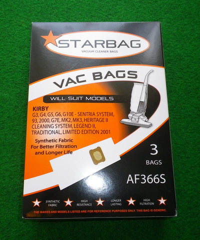Kirby G3-G7, UltimateG Vacuum Cleaner Synthetic Bags (Pkt 3) - Part # AF366S