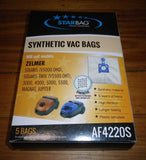 Zelmer V5000, V5500 Solaris Synthetic High Filtration Vac Bags - Part # AF4220S
