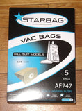 Lux D820 LUX1R Compatible Vac Bags (Pkt 5) - Part # AF747