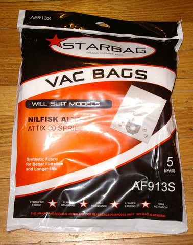 Nilfisk Alto Attix 30 Series Compatible Vacuum Cleaner Bags. Part # AF913S