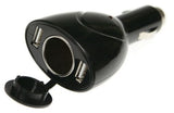 2 Way USB Car Charger Adaptor for Tablets, Smartphones & iPads - Part # APL38