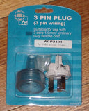 Clear 3pin 10Amp 240V Mains Plug Top - Part # ACP3101