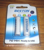 Beston AA Ni-MH 2300mAh Rechargeable Battery (Pkt 2) - Part # BST-AA2300
